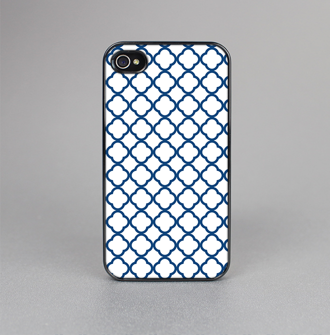 The Navy & White Seamless Morocan Pattern V2 Skin-Sert for the Apple iPhone 4-4s Skin-Sert Case