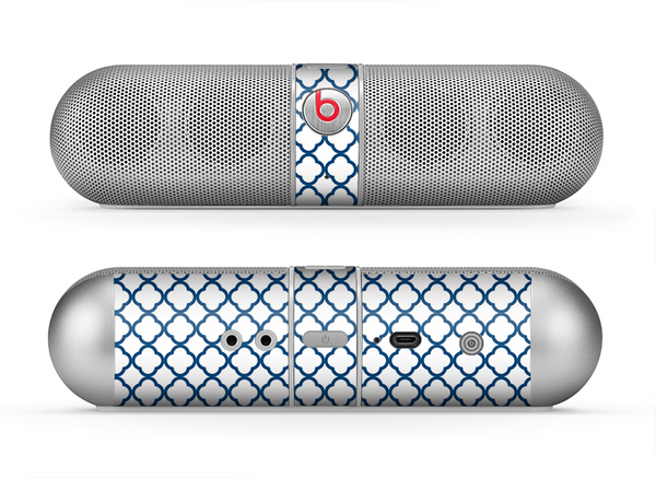 The Navy & White Seamless Morocan Pattern V2 Skin for the Beats by Dre Pill Bluetooth Speaker