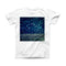 The Navy and Gold Unfocused Sparkles of Light ink-Fuzed Front Spot Graphic Unisex Soft-Fitted Tee Shirt