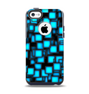 The Neon Blue Abstract Cubes Apple iPhone 5c Otterbox Commuter Case Skin Set