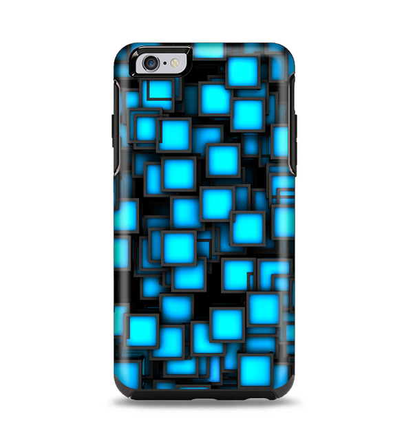 The Neon Blue Abstract Cubes Apple iPhone 6 Plus Otterbox Symmetry Case Skin Set