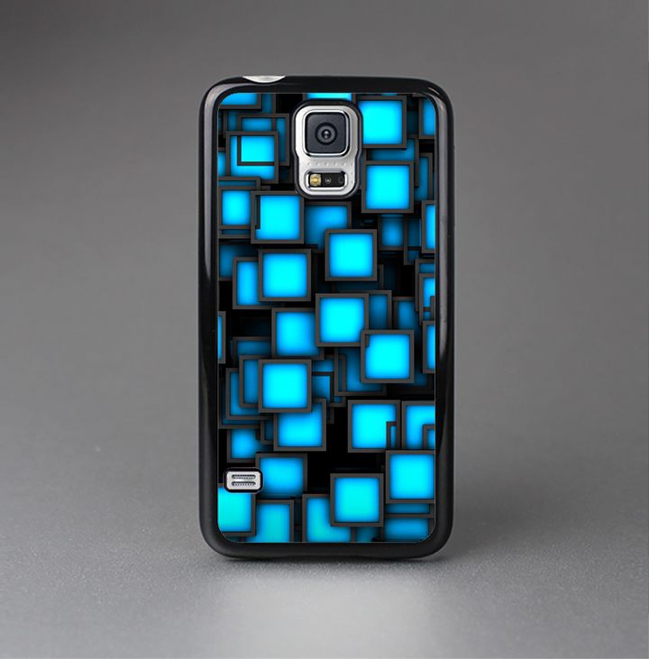 The Neon Blue Abstract Cubes Skin-Sert Case for the Samsung Galaxy S5