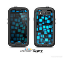 The Neon Blue Abstract Cubes Skin For The Samsung Galaxy S3 LifeProof Case