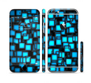 The Neon Blue Abstract Cubes Sectioned Skin Series for the Apple iPhone 6s Plus