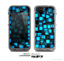 The Neon Blue Abstract Cubes Skin for the Apple iPhone 5c LifeProof Case