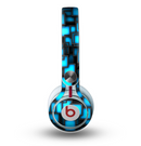 The Neon Blue Abstract Cubes Skin for the Beats by Dre Mixr Headphones