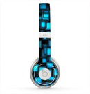 The Neon Blue Abstract Cubes Skin for the Beats by Dre Solo 2 Headphones