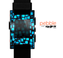 The Neon Blue Abstract Cubes Skin for the Pebble SmartWatch