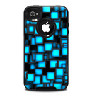The Neon Blue Abstract Cubes Skin for the iPhone 4-4s OtterBox Commuter Case
