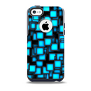 The Neon Blue Abstract Cubes Skin for the iPhone 5c OtterBox Commuter Case