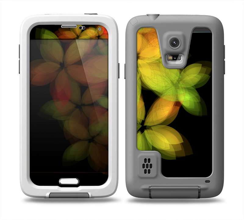 The Neon Blurry Translucent Flowers Skin for the Samsung Galaxy S5 frē LifeProof Case