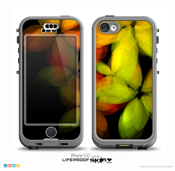 The Neon Blurry Translucent Flowers Skin for the iPhone 5c nüüd LifeProof Case