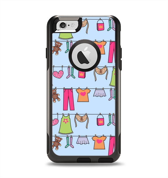 The Neon Clothes Line Pattern Apple iPhone 6 Otterbox Commuter Case Skin Set