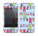 The Neon Clothes Line Pattern Skin for the Apple iPhone 4-4s