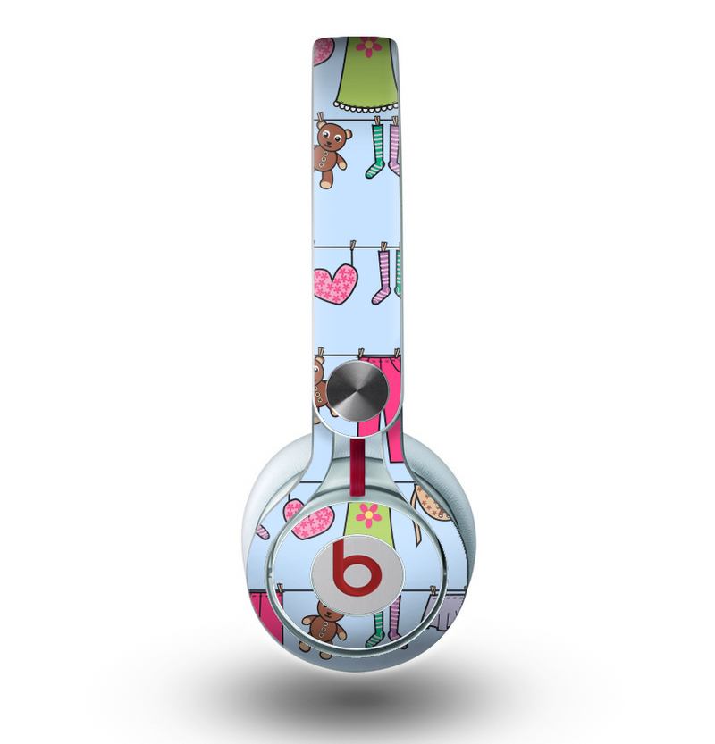 The Neon Clothes Line Pattern Skin for the Beats by Dre Mixr Headphones