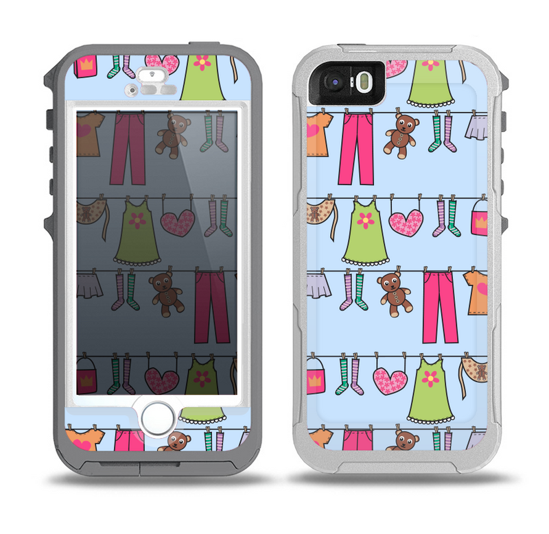 The Neon Clothes Line Pattern Skin for the iPhone 5-5s OtterBox Preserver WaterProof Case
