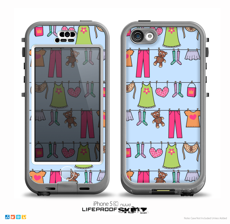 The Neon Clothes Line Pattern Skin for the iPhone 5c nüüd LifeProof Case
