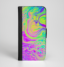 The Neon Color Fushion Ink-Fuzed Leather Folding Wallet Case for the iPhone 6/6s, 6/6s Plus, 5/5s and 5c