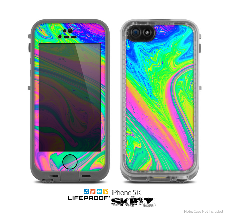 The Neon Color Fushion V3 Skin for the Apple iPhone 5c LifeProof Case