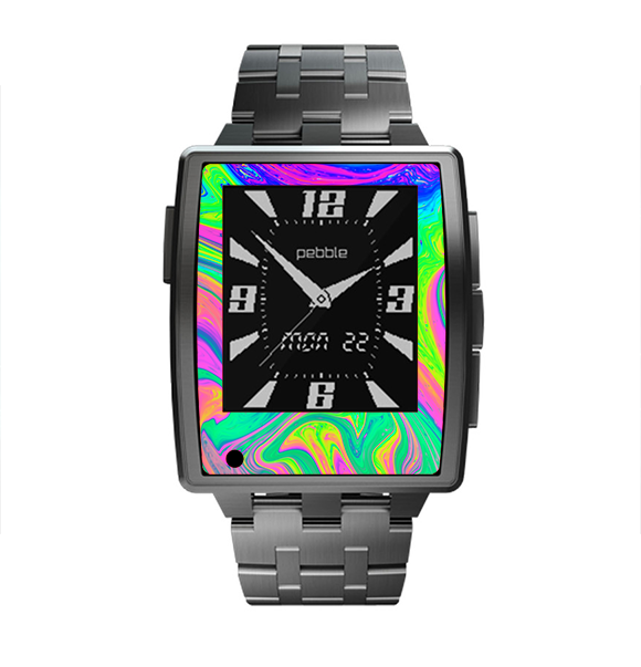 The Neon Color Fushion V3 Skin for the Pebble Steel SmartWatch