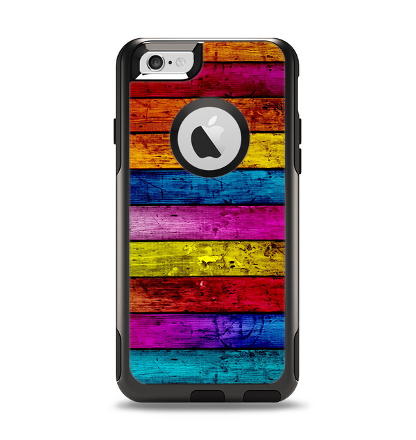 The Neon Color Wood Planks Apple iPhone 6 Otterbox Commuter Case Skin Set