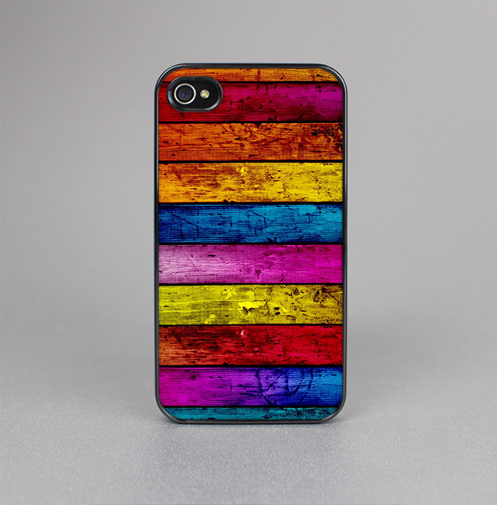 The Neon Color Wood Planks Skin-Sert for the Apple iPhone 4-4s Skin-Sert Case