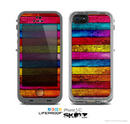 The Neon Color Wood Planks Skin for the Apple iPhone 5c LifeProof Case