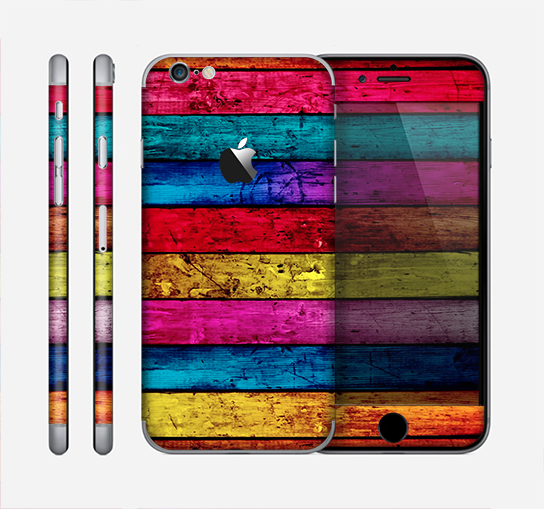 The Neon Color Wood Planks Skin for the Apple iPhone 6