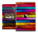 The Neon Color Wood Planks Skin for the iPad Air