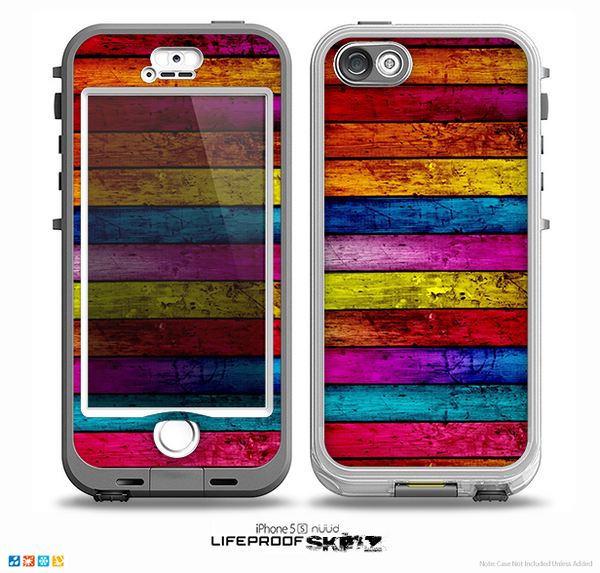 The Neon Color Wood Planks Skin for the iPhone 5-5s NUUD LifeProof Case