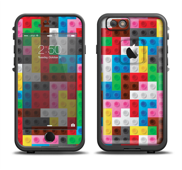 The Neon Colored Building Blocks Apple iPhone 6/6s LifeProof Fre Case Skin Set