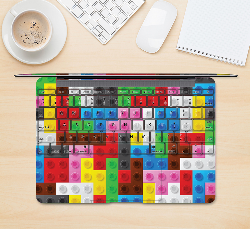 The Neon Colored Building Blocks Skin Kit for the 12" Apple MacBook (A1534)