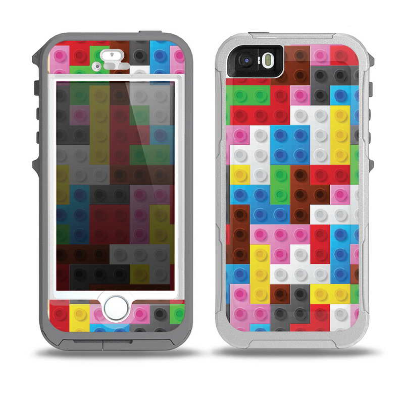 The Neon Colored Building Blocks Skin for the iPhone 5-5s OtterBox Preserver WaterProof Case