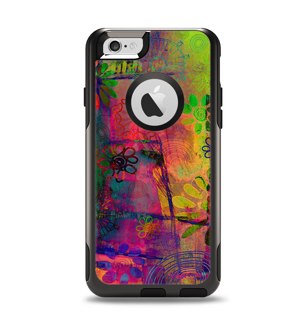 The Neon Colored Grunge Surface Apple iPhone 6 Otterbox Commuter Case Skin Set