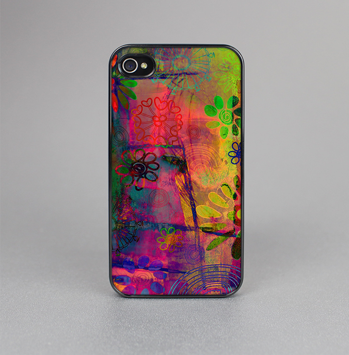 The Neon Colored Grunge Surface Skin-Sert for the Apple iPhone 4-4s Skin-Sert Case