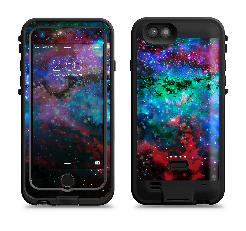 The Neon Colored Paint Universe Apple iPhone 6/6s LifeProof Fre POWER Case Skin Set