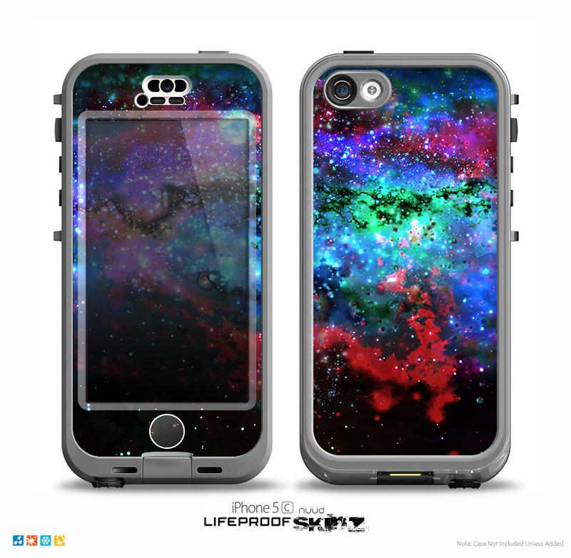 The Neon Colored Paint Universe Skin for the iPhone 5c nüüd LifeProof Case