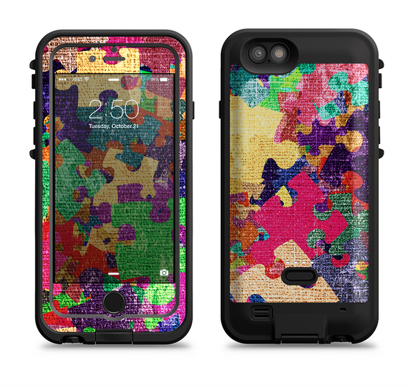 The Neon Colored Puzzle Pieces Apple iPhone 6/6s LifeProof Fre POWER Case Skin Set