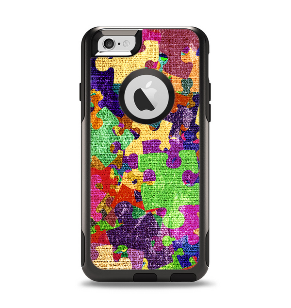The Neon Colored Puzzle Pieces Apple iPhone 6 Otterbox Commuter Case Skin Set