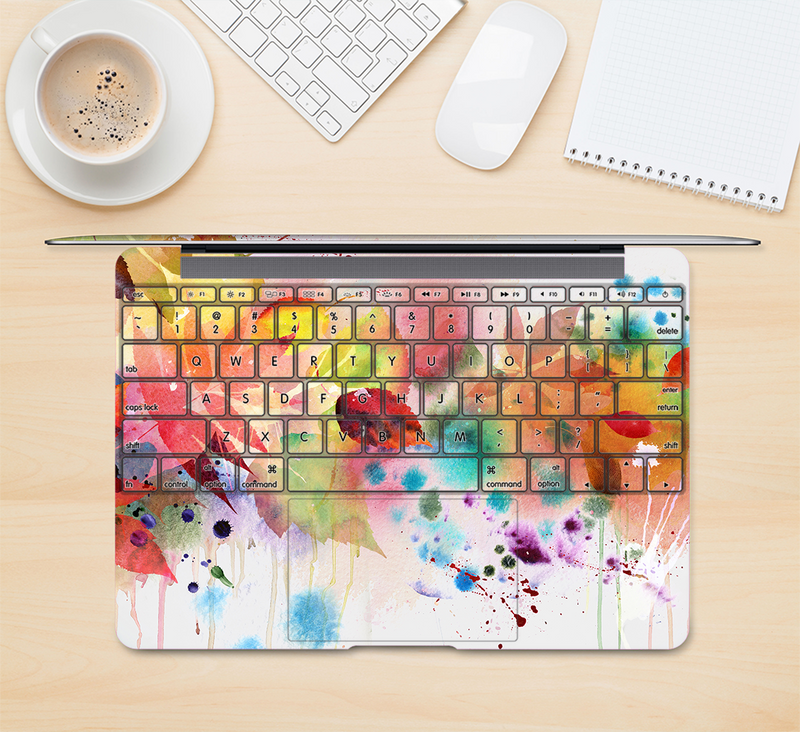 The Neon Colored Watercolor Branch Skin Kit for the 12" Apple MacBook (A1534)