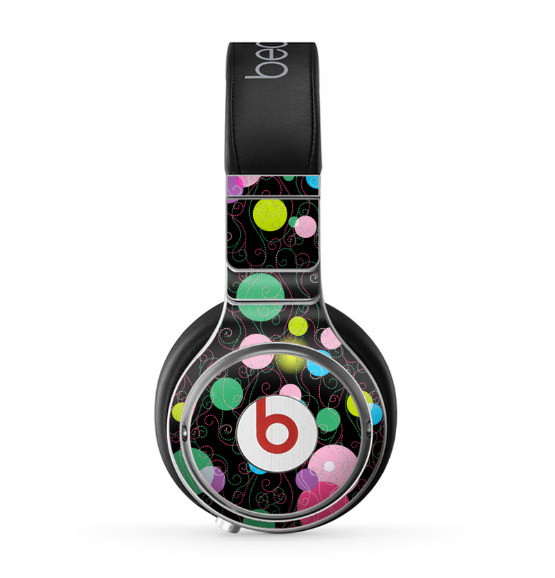The Neon Colorful Stringy Orbs Skin for the Beats by Dre Pro Headphones