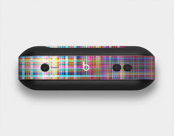 The Neon Faded Rainbow Plaid Skin Set for the Beats Pill Plus