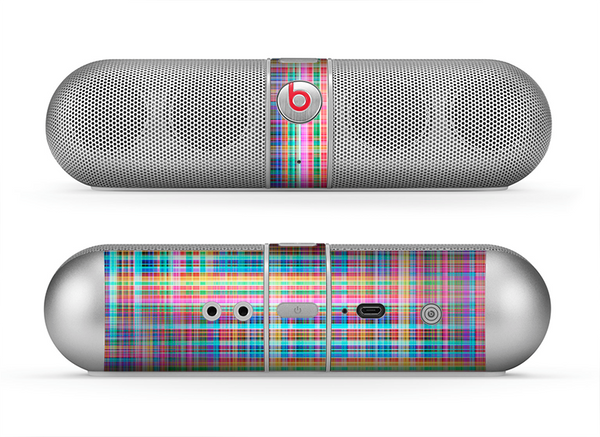 The Neon Faded Rainbow Plaid Skin for the Beats by Dre Pill Bluetooth Speaker