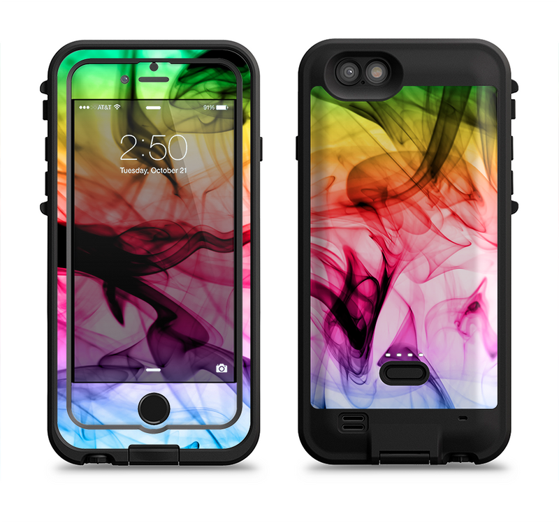 The Neon Glowing Fumes Apple iPhone 6/6s LifeProof Fre POWER Case Skin Set