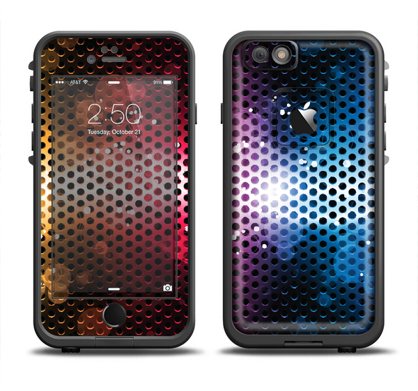 The Neon Glowing Grill Mesh Apple iPhone 6 LifeProof Fre Case Skin Set