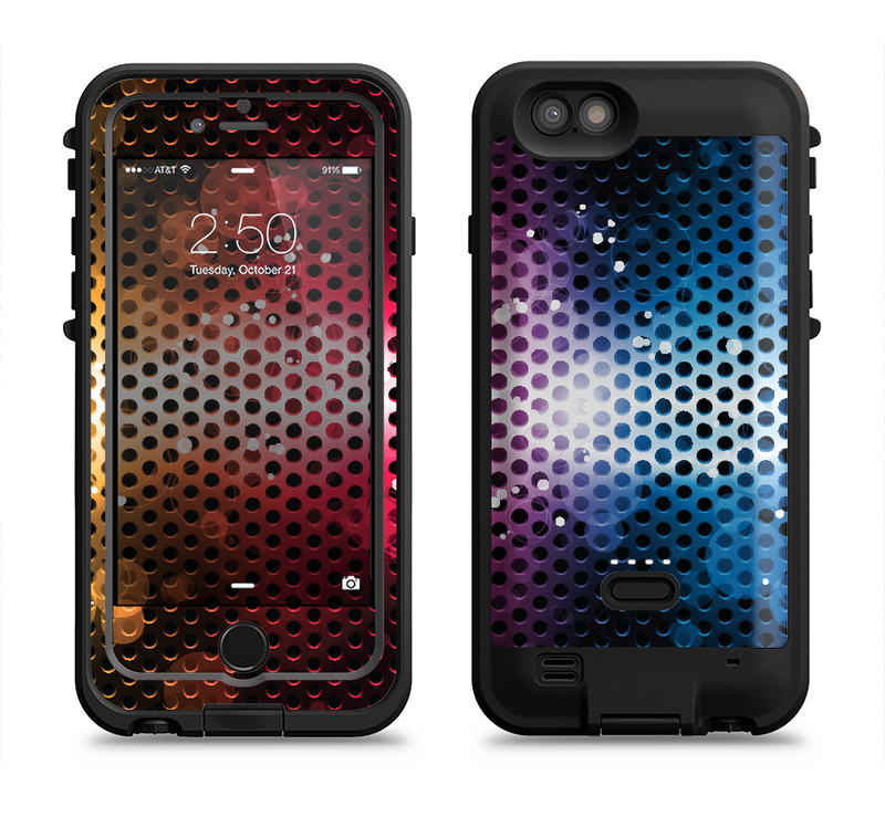 The Neon Glowing Grill Mesh Apple iPhone 6/6s LifeProof Fre POWER Case Skin Set