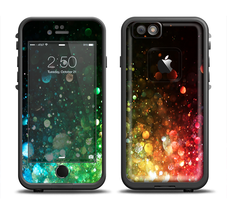 The Neon Glowing Grunge Drops Apple iPhone 6/6s Plus LifeProof Fre Case Skin Set