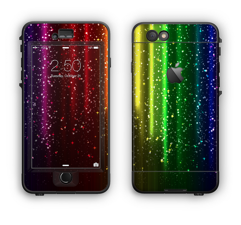 The Neon Glowing Rain Apple iPhone Plus LifeProof Nuud Case Skin