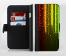 The Neon Glowing Rain Ink-Fuzed Leather Folding Wallet Credit-Card Case for the Apple iPhone 6/6s, 6/6s Plus, 5/5s and 5c
