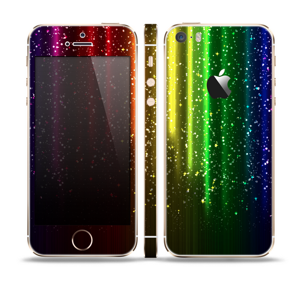 The Neon Glowing Rain Skin Set for the Apple iPhone 5s